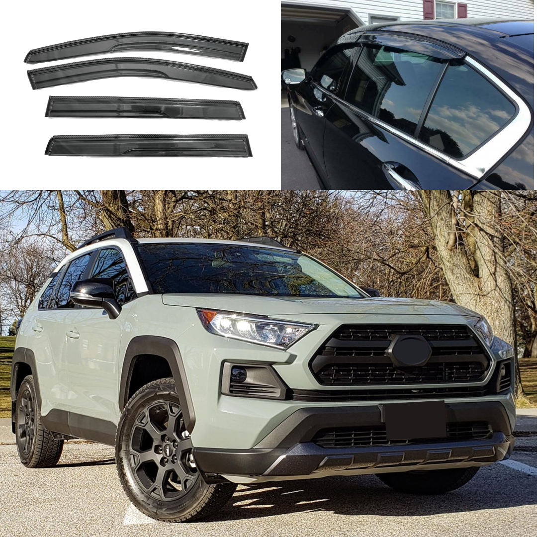 Ikon Motorsports In-Channel Window Visors Fits 2019-2025 Toyota Rav4, Slim Style Side Door Rain Vent Guard Deflectors, Acrylic Smoke 4pcs Ikon Motorsports In-Channel Window Visors Fits 2019-2025 Toyota Rav4, Slim Style Side Door Rain Vent Guard Deflectors, Acrylic Smoke 4pcs