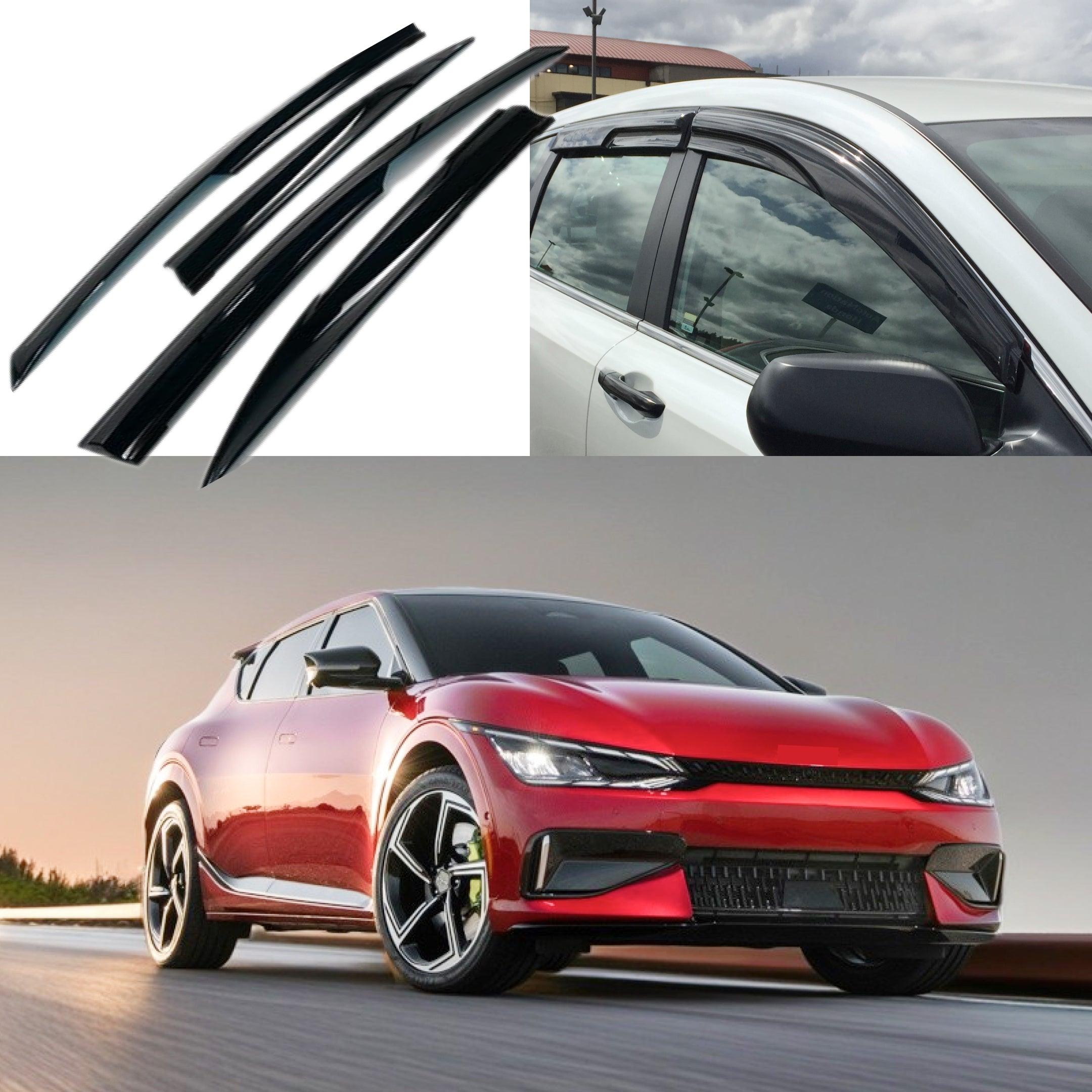 thumbnail image 2 of 3D Wavy Mugen Style Window Visors Rain Guards For 2016-2025 Chevy Malibu – Glossy Black, 4pc Kit 2 of 6