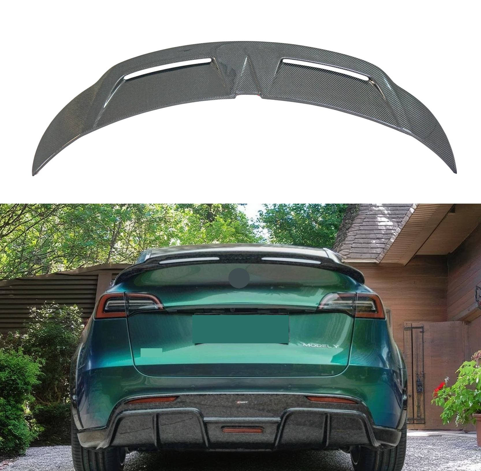 Real Carbon Fiber Rear Spoiler Wing Fits Tesla Model Y 2020-2024
