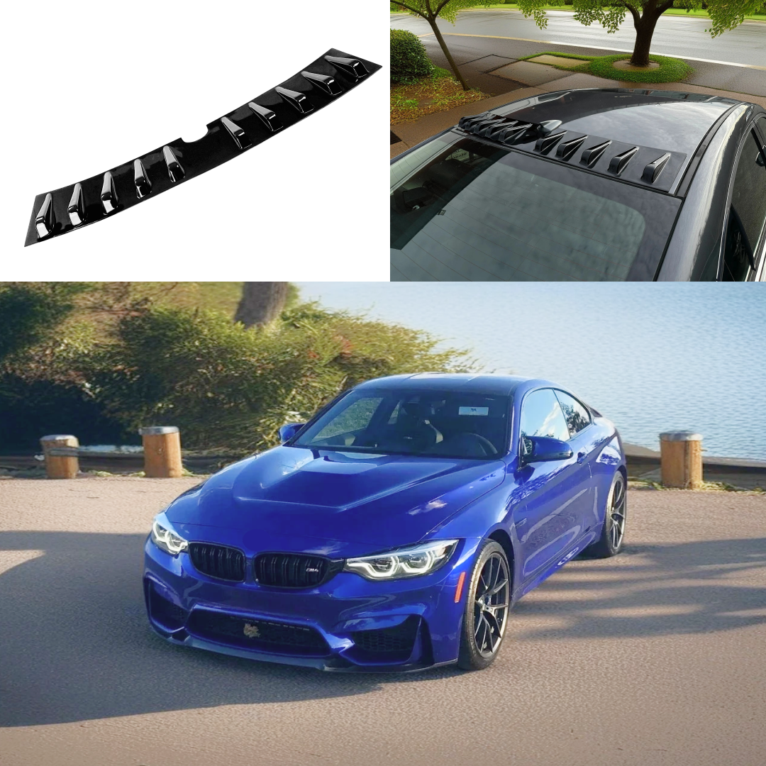 Gloss Black Vortex Generator Rear Shark Fin Roof Car Trunk Spoiler Wing ...