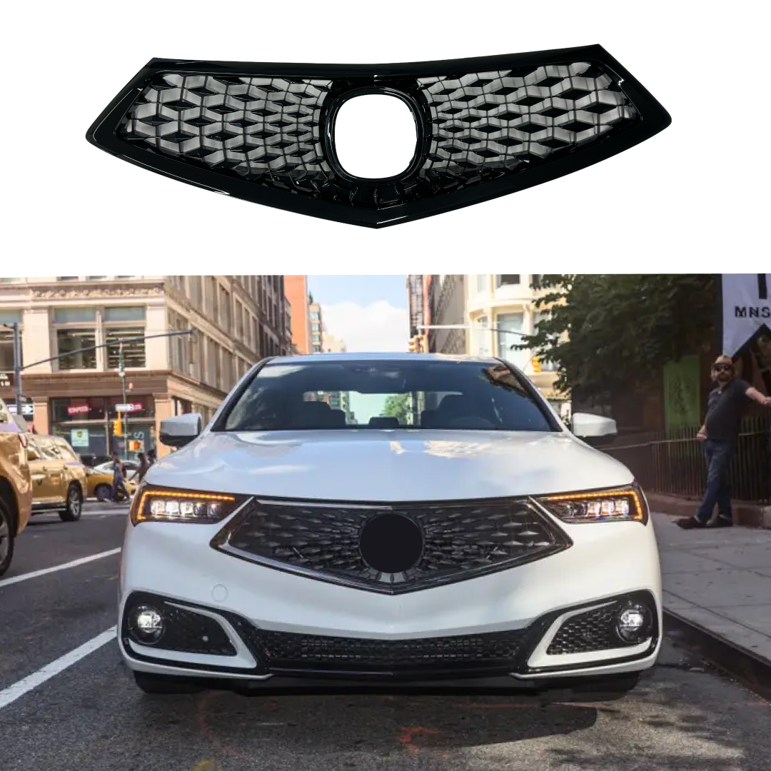 Fits Acura TLX 2018-2020 All Gloss Black Front Bumper Grill