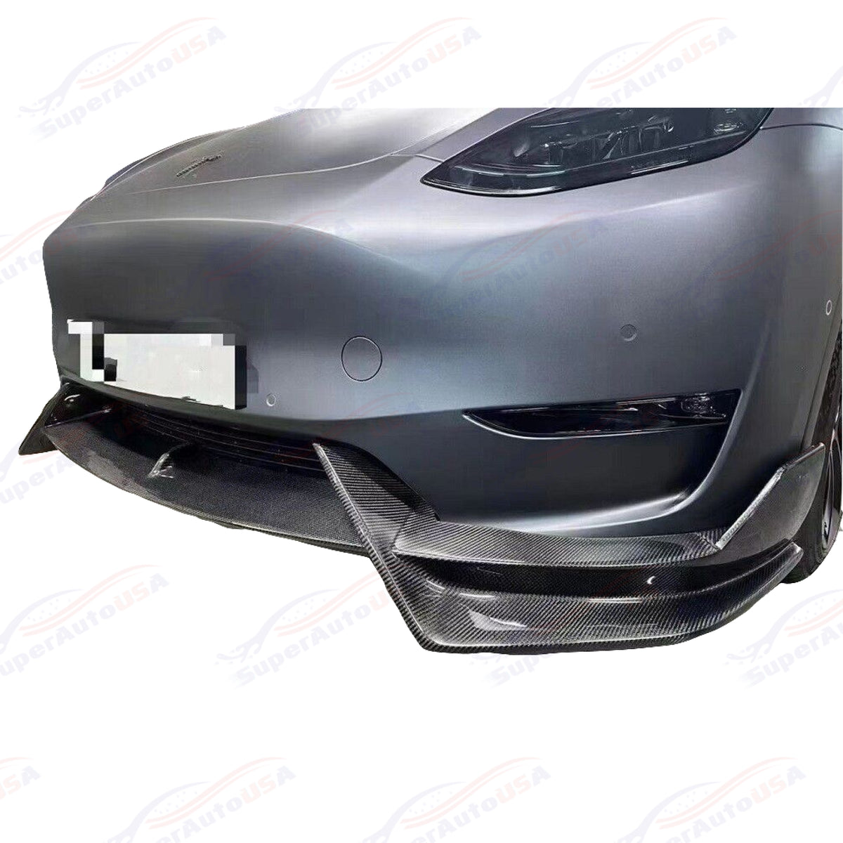 for Tesla Model Y Full Carbon Fiber Front Lip by Superautousa