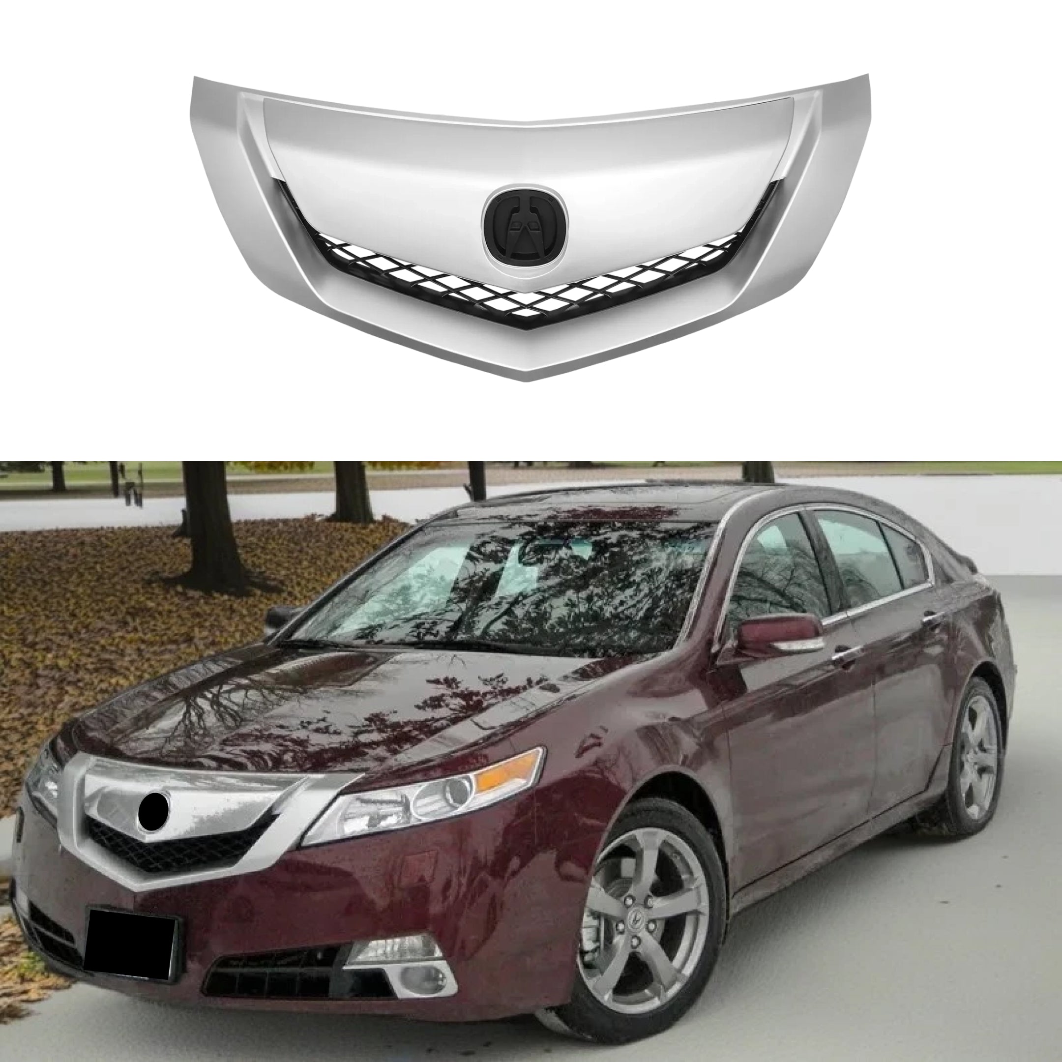 Sliver Painted Front Bumper Ornamental Grille Assembly Fits Acura TL 2009-2010 by Superautousa, image size:2160x2160