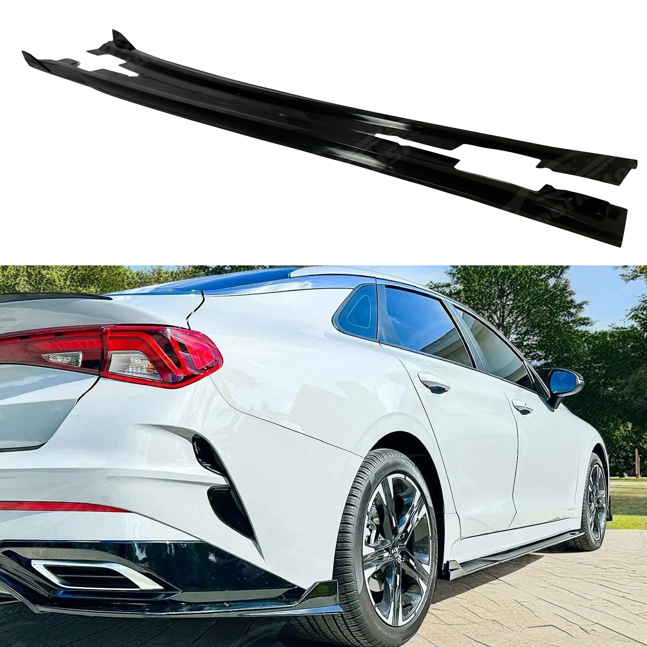 MTD Gloss Black Aerodynamic Kit For Kia K5 GT-Line 2021-2024 – Front Splitter, Rear Spoiler, Side Skirts (11pcs)