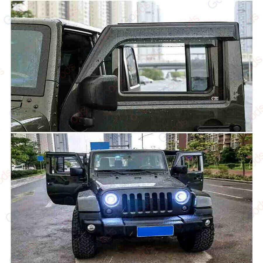 Fit 2007-2018 JEEP Wrangler JK OE Style Vent Window Visors Rain Sun Wi  SuperAutoUSA