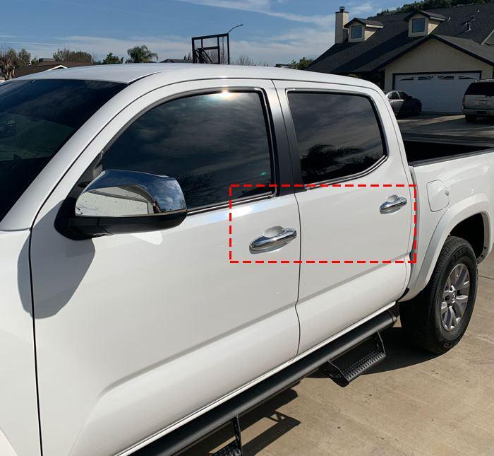 Fit 2016-2021 Toyota Tacoma Door Handle Cover (Mirror Chrome, Smart Holes)