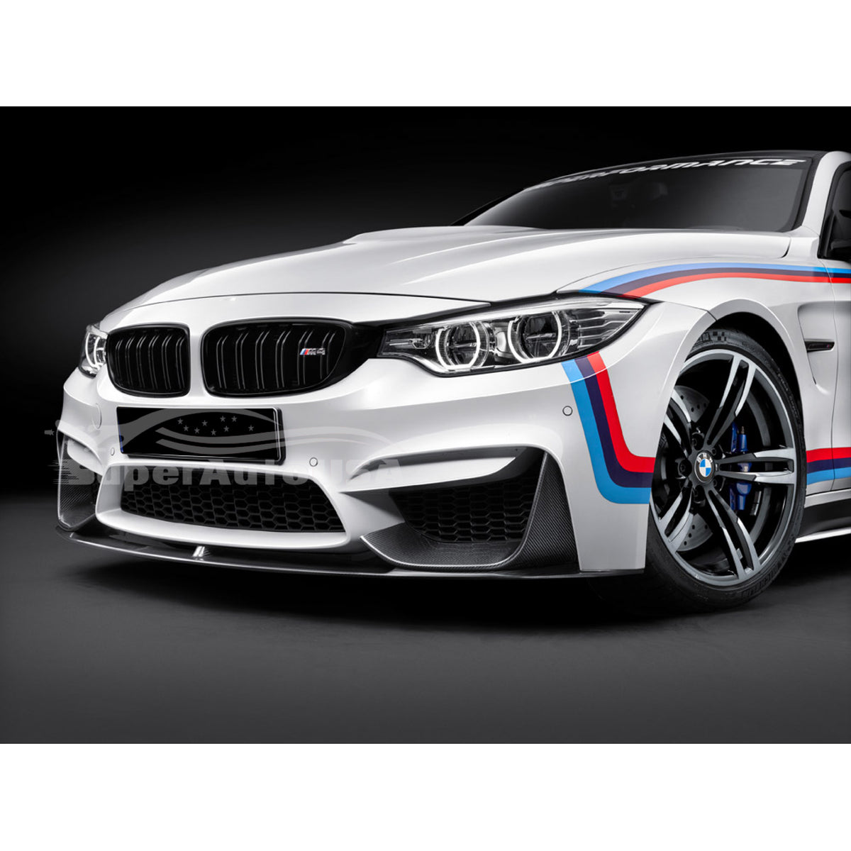 Car Front Bumper Lip Spoiler For 2015-20 BMW F80 M3 F82 F83 M4 Carbon Fiber  Look