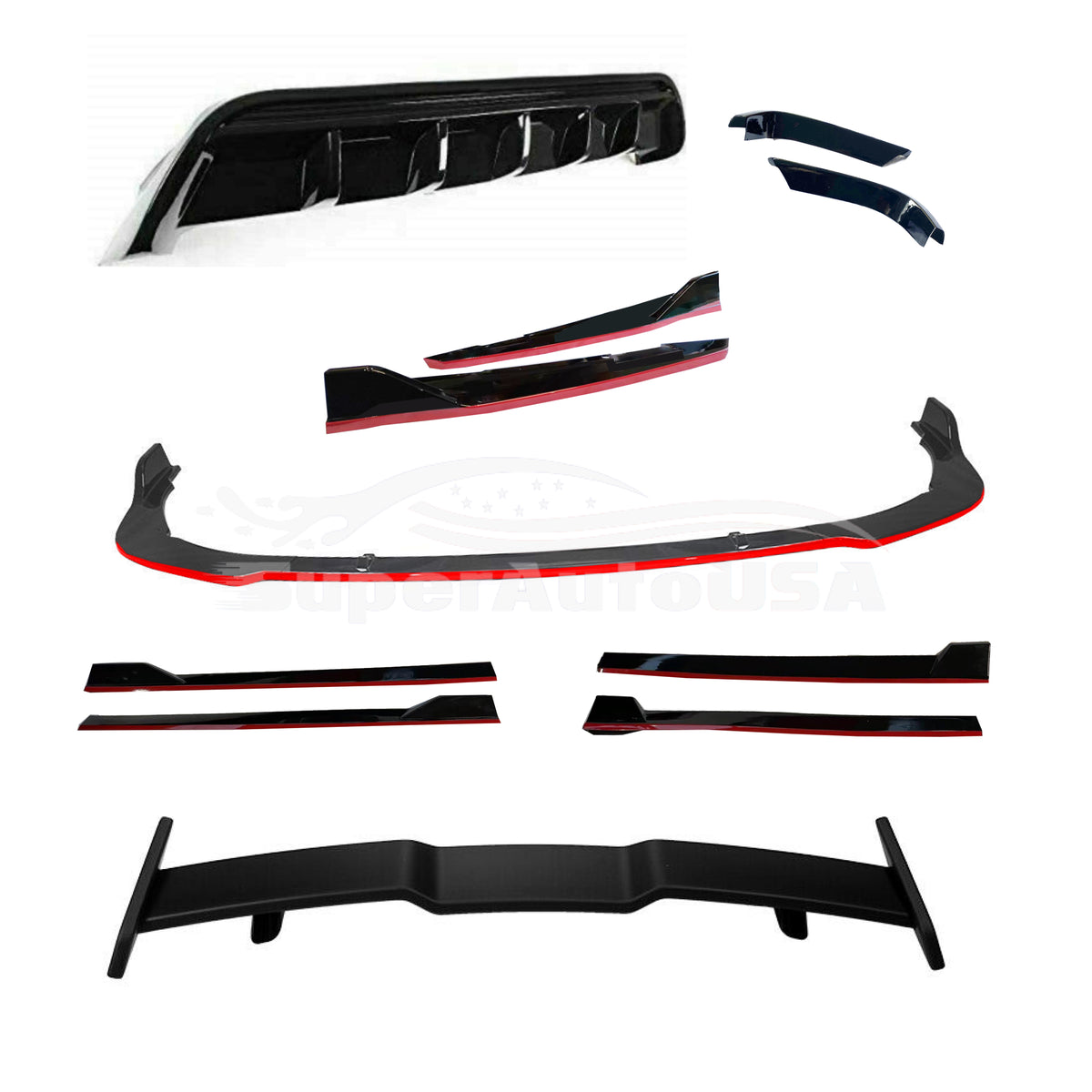 Fit 20182024 Toyota Camry TRD Style Front Lip Spoiler Rear Diffuser S