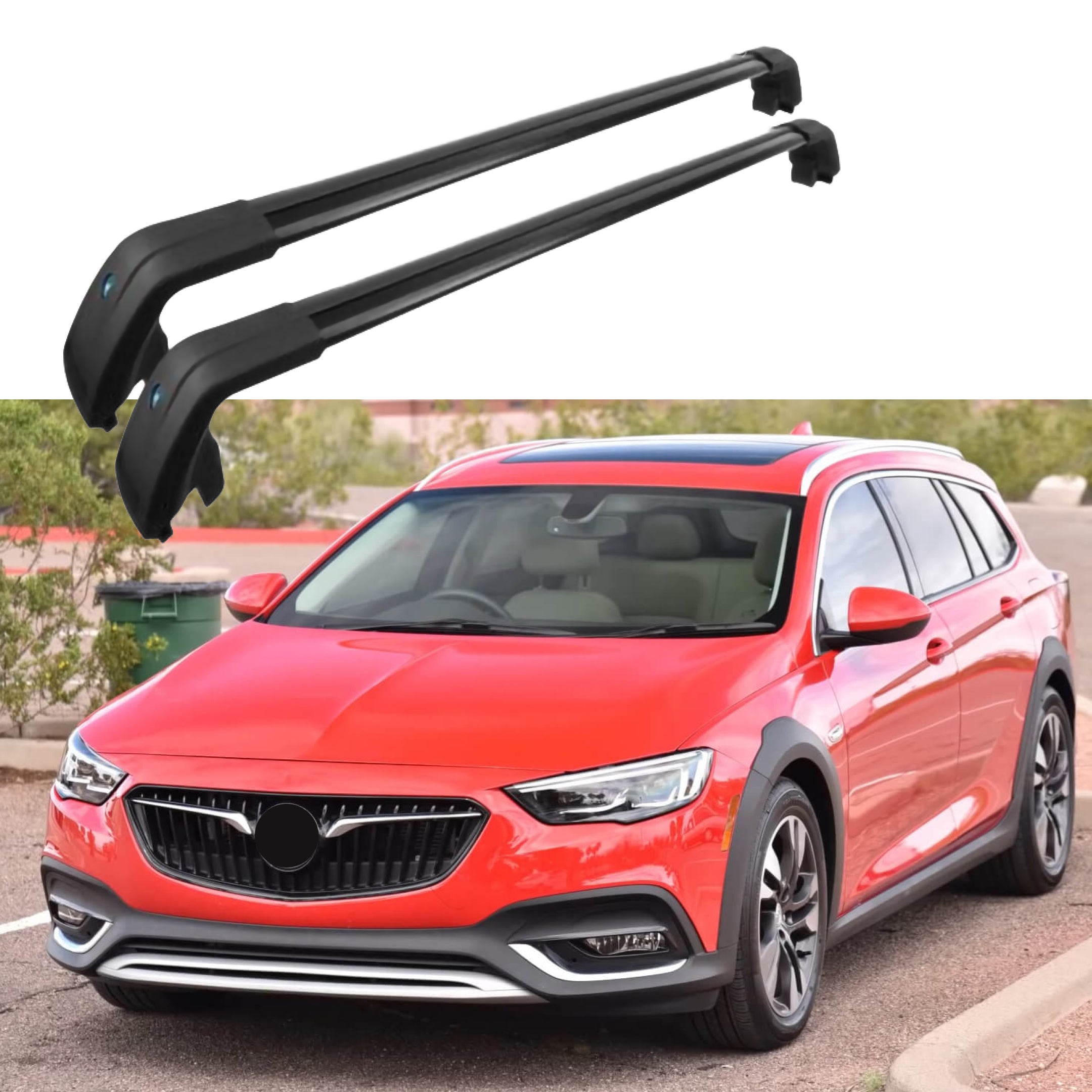 Fit 2018-2020 Buick REGAL TourX Black Roof Rack Baggage Luggage Cross |  SuperAutoUSA