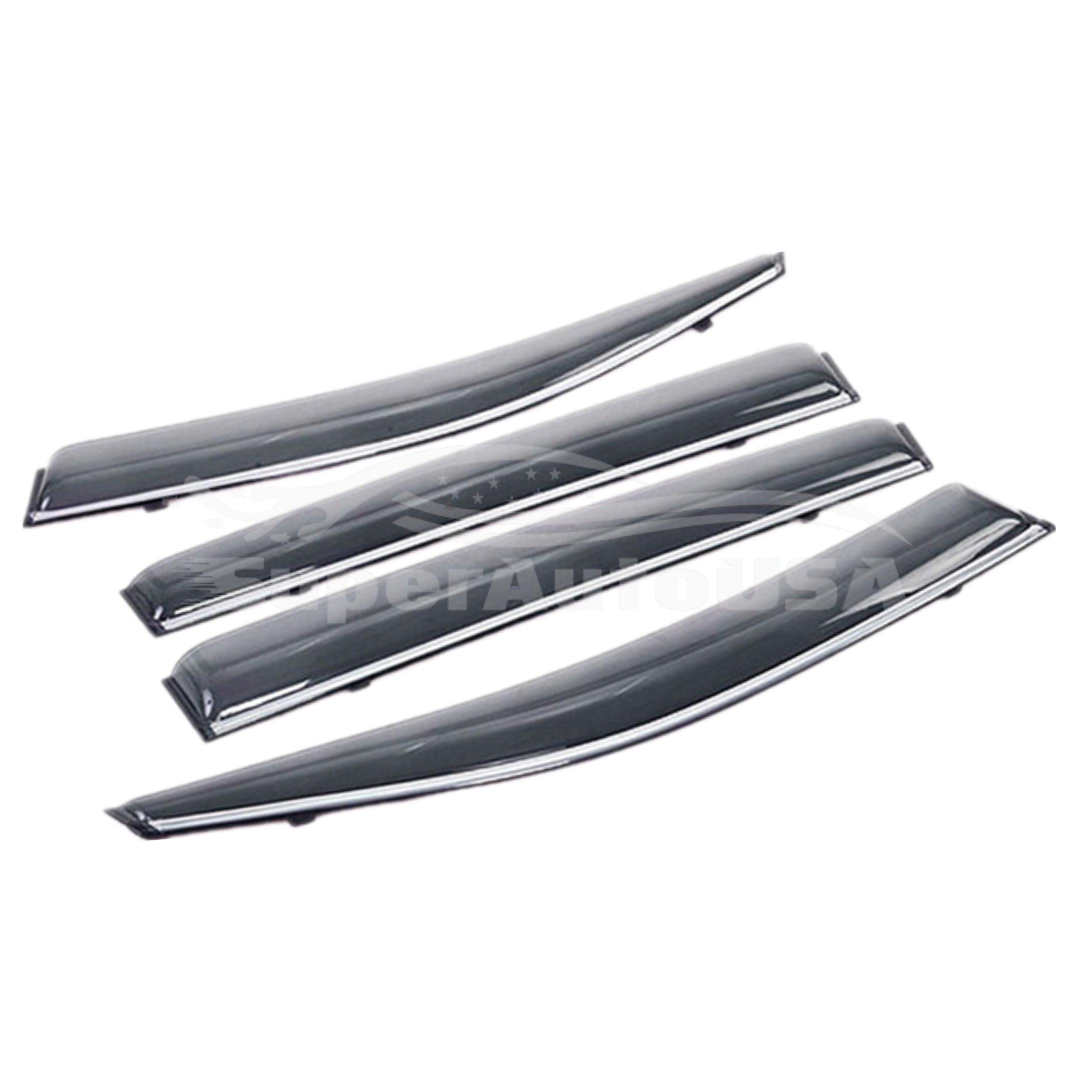 Fit 2009-2012 Acura TL Clip-On Chrome Trim Vent Window Visors