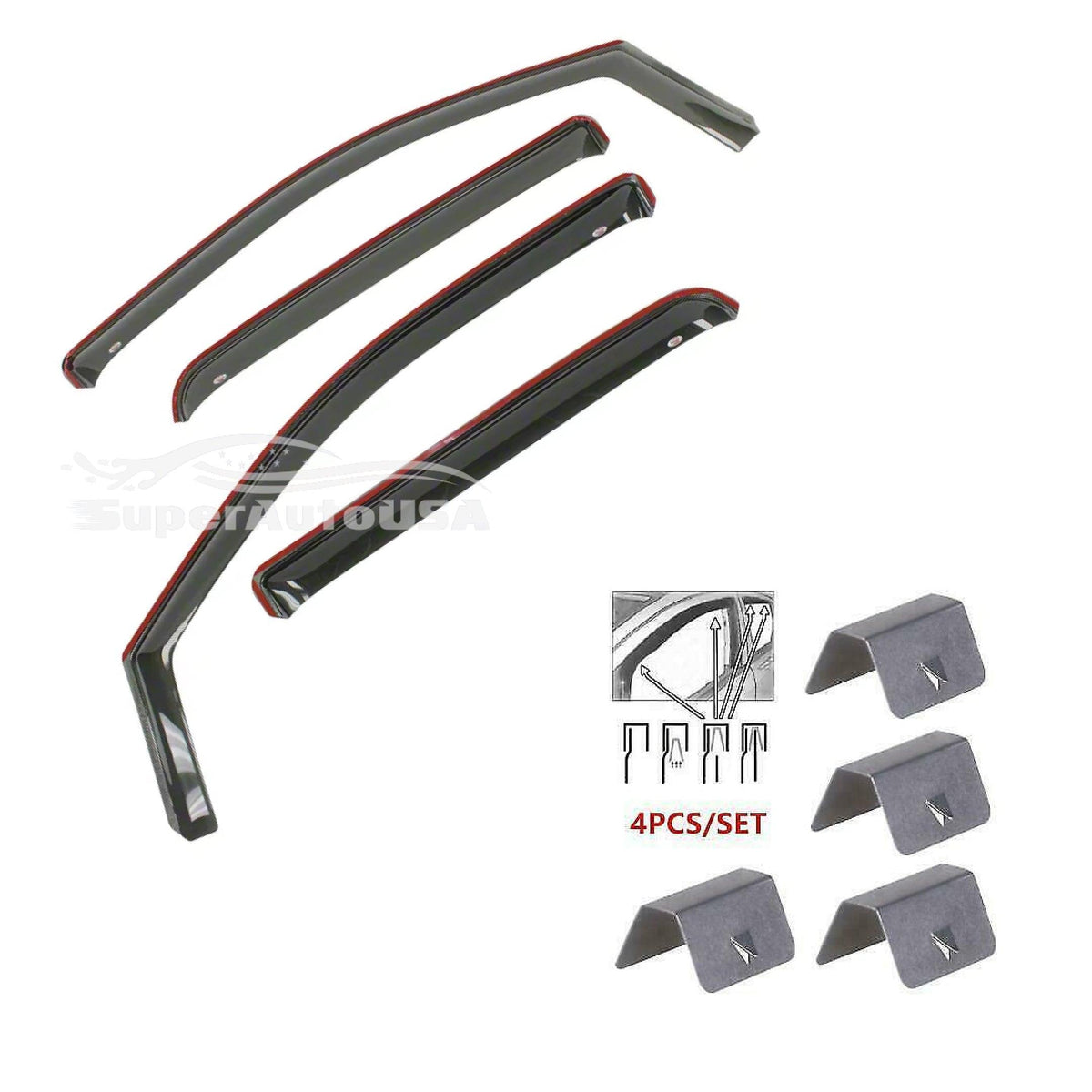 Fit 2015-2021 Subaru WRX In-Channel Vent Window Visors Rain