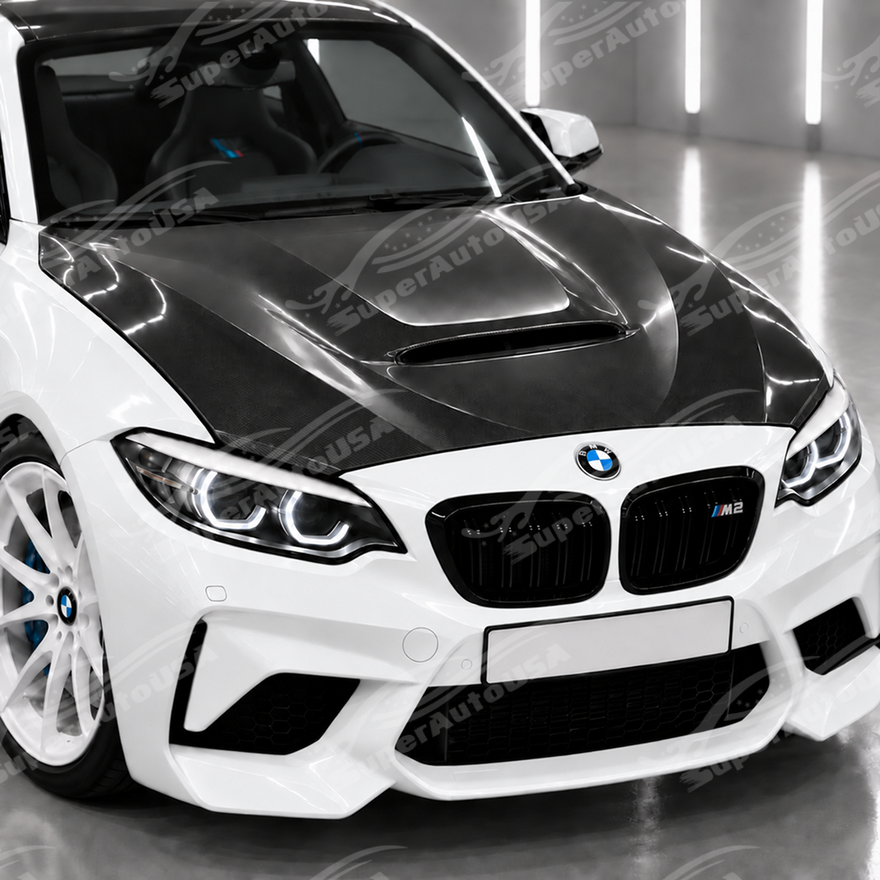 2014–2021 BMW F87 M2 / F22 2-Series CS Style Carbon Fiber Vented Hood - Product Highlight