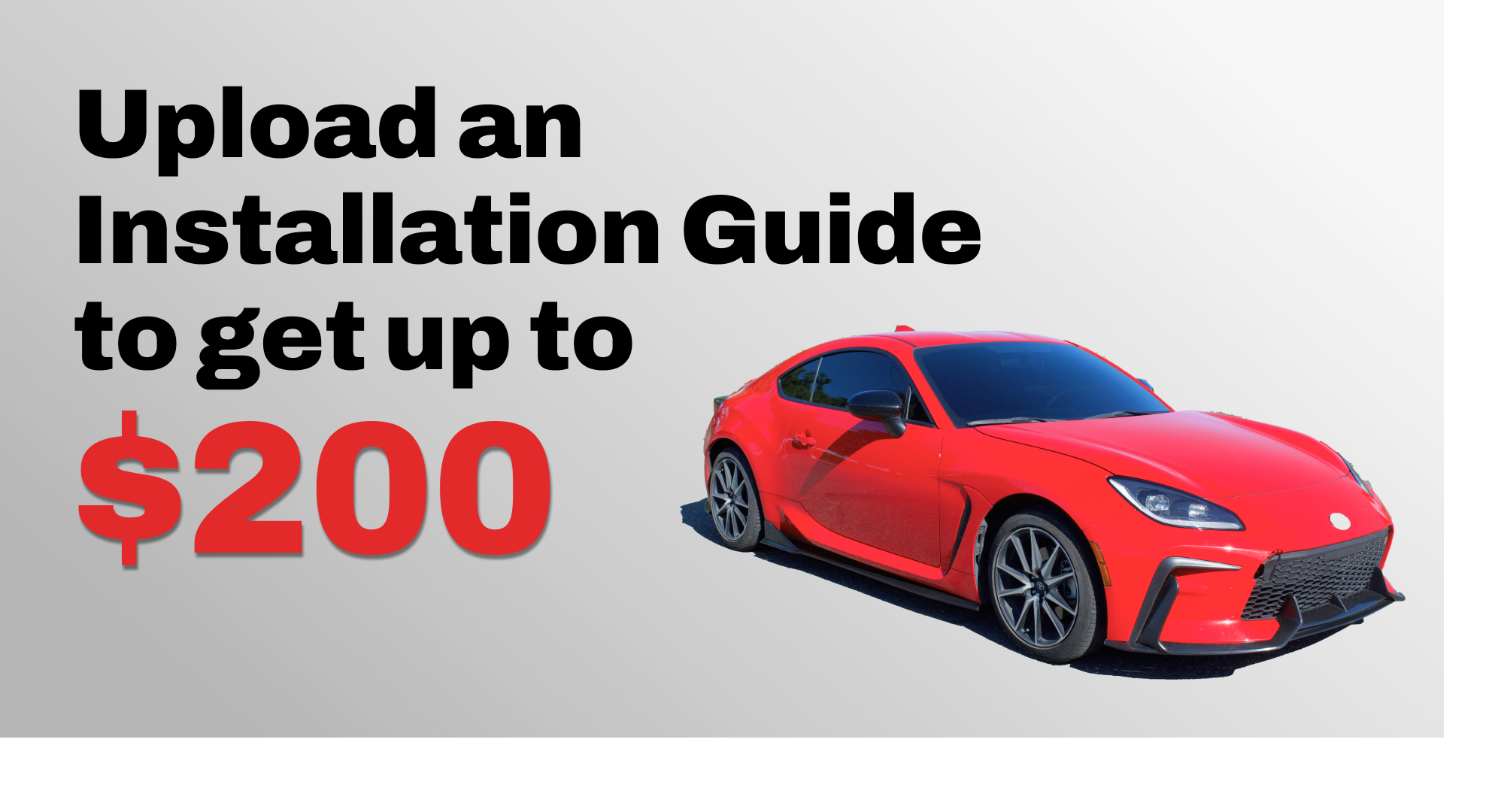 Upload an installation guide to get to up $200