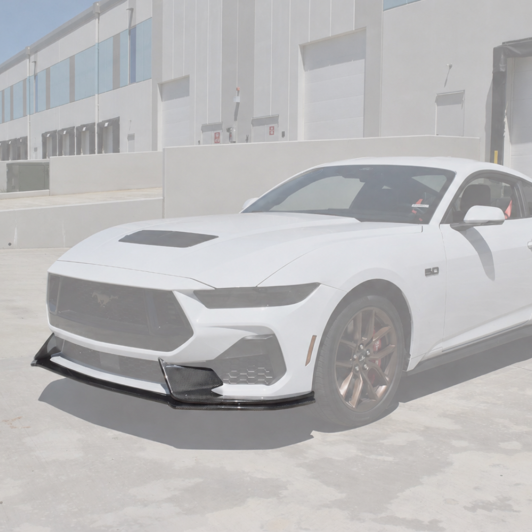 2024+ Ford Mustang S650 V2 Style Carbon Fiber Front Lip Splitter - Product Highlight