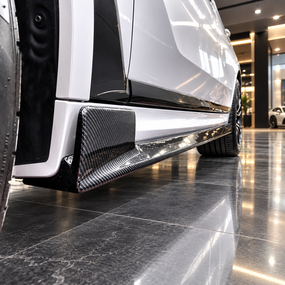 For 2019-2022 BMW X7 Double Sided Real Carbon Fiber Side Skirt
