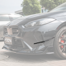 SuperAutoUSA VTEN style gloss black front bumper canards installed on a 2025 BMW 2 Series F74 Gran Coupe