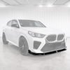 SuperAutoUSA gloss black front bumper lip splitter installed on a 2024 BMW X2 U10 crossover