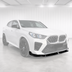 SuperAutoUSA gloss black front bumper lip splitter installed on a 2024 BMW X2 U10 crossover