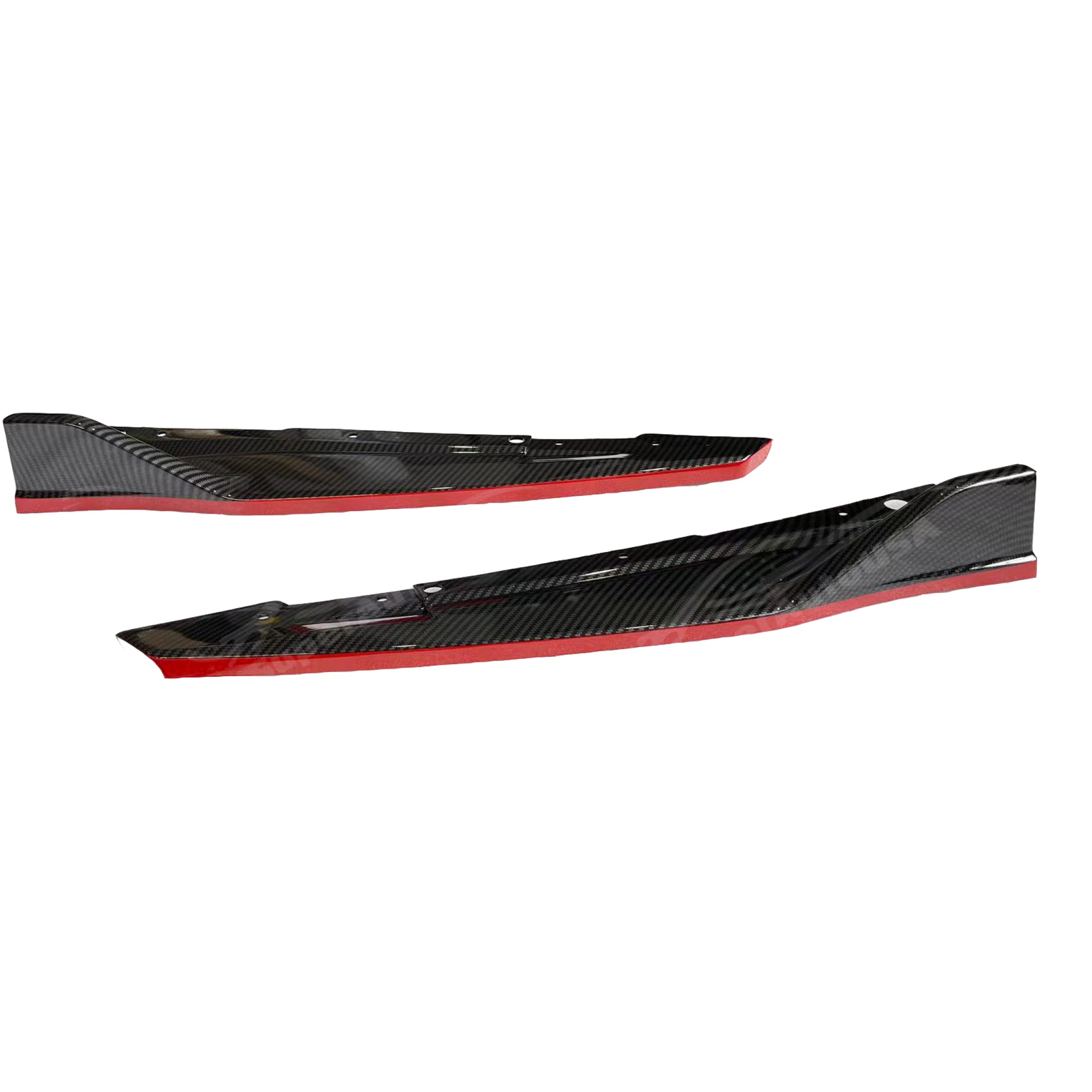 Buy carbon-fiber-print-with-red-trim Fits 2018-2024 Toyota Camry TRD Style Rear Splitters Corners (4 Color Choices)