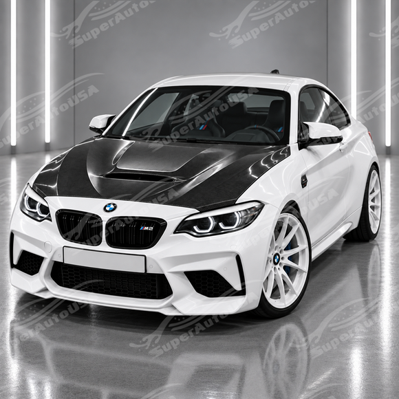 2014-2021 BMW F87 M2 / F22 2-Series - CS Style Carbon Fiber Vented Hood