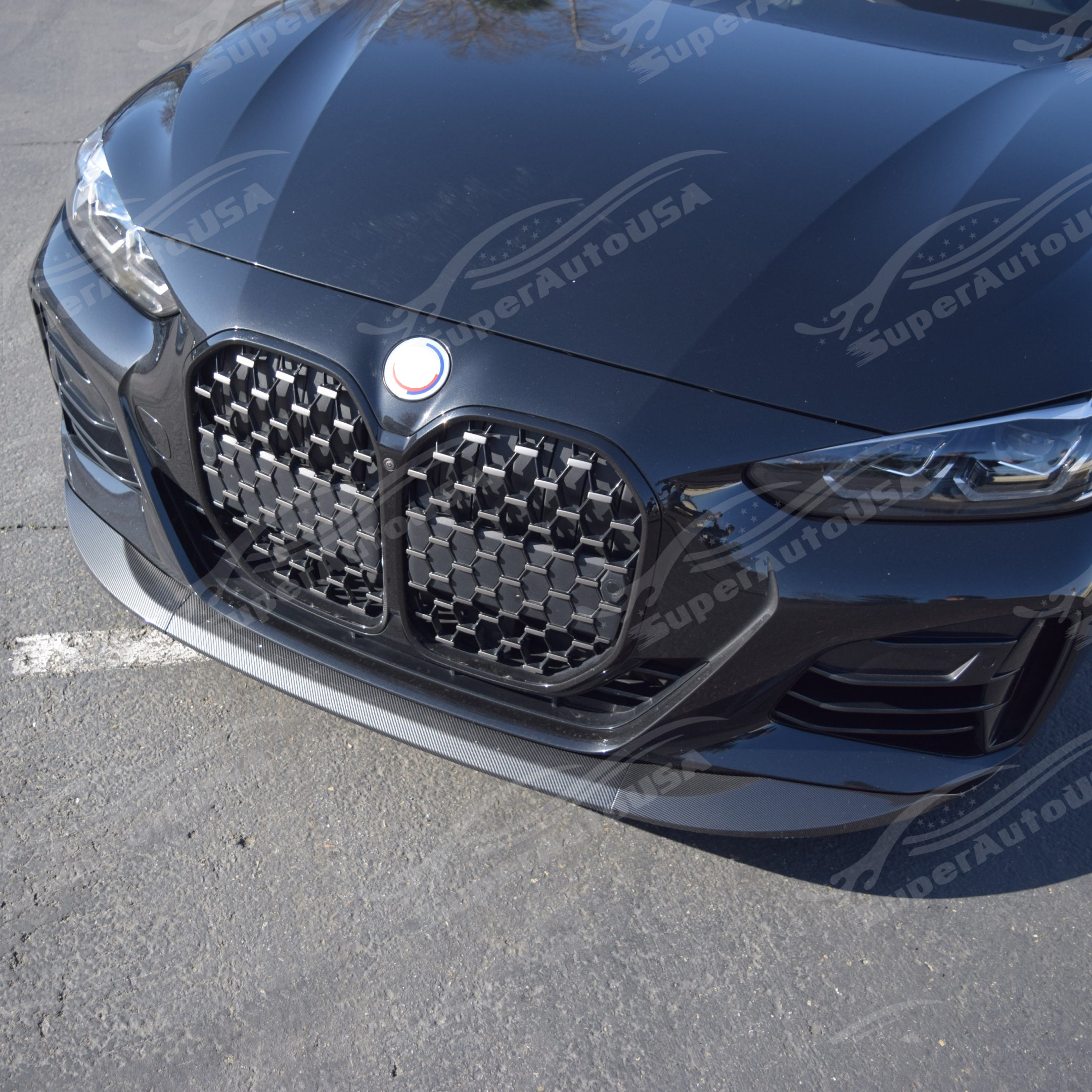 Fits 2021-2024 BMW G22/G23 430i/M440i MP Style Carbon Fiber Print Front Lip Spoiler