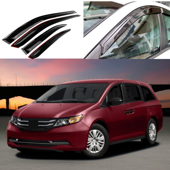 2012 Odyssey Black Window Shade Visor Deflector for Rain Protection by SuperAutoUSA
