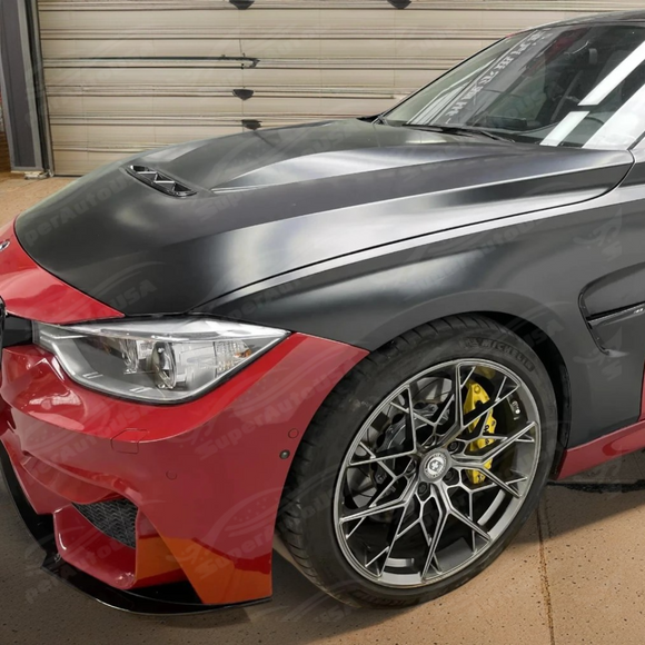 SuperAutoUSA high-performance carbon fiber front hood panel for 2016 BMW 328i F30