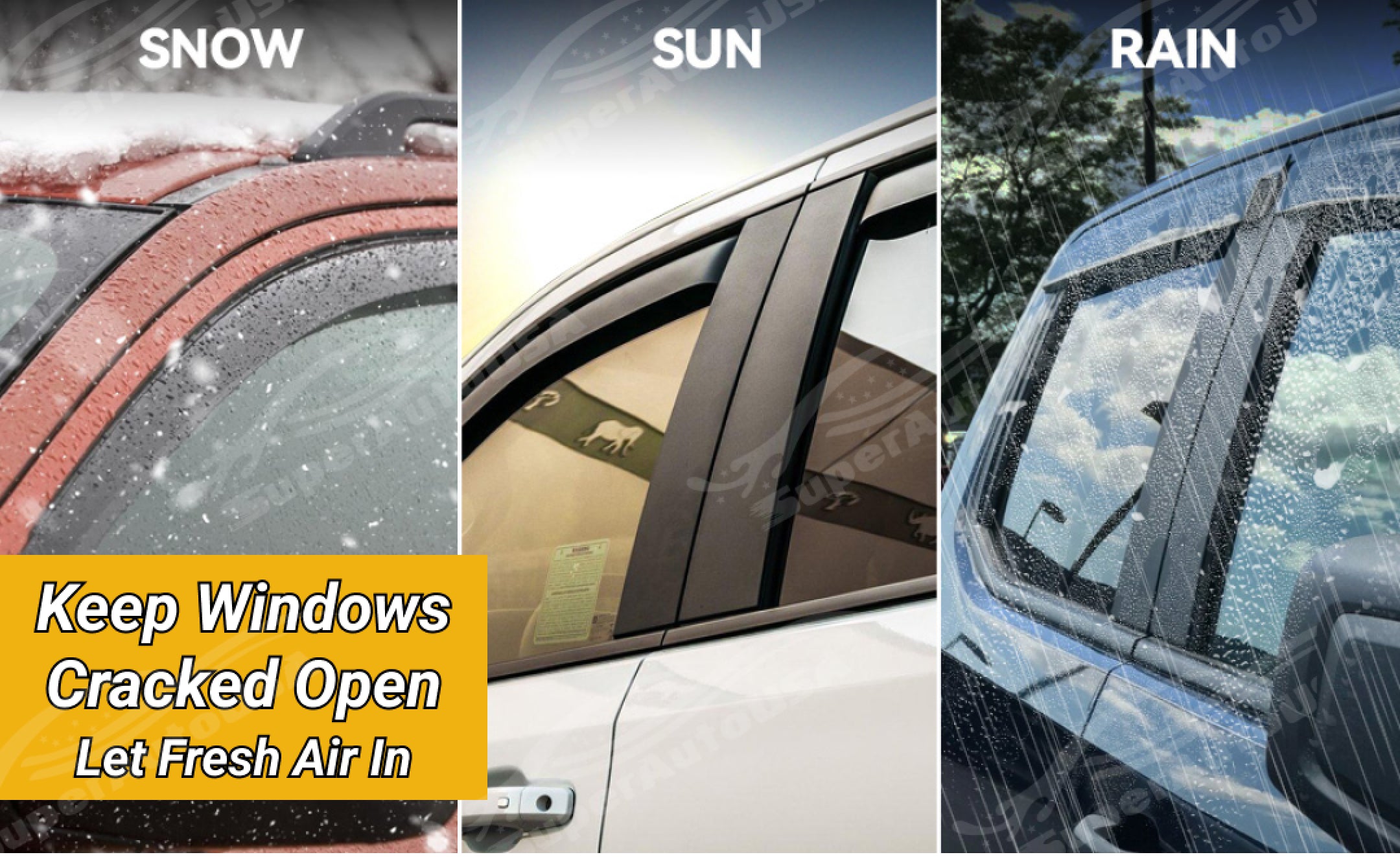 For Toyota Highlander 2014-2019 Rain Guards Window Visors Sun Vent