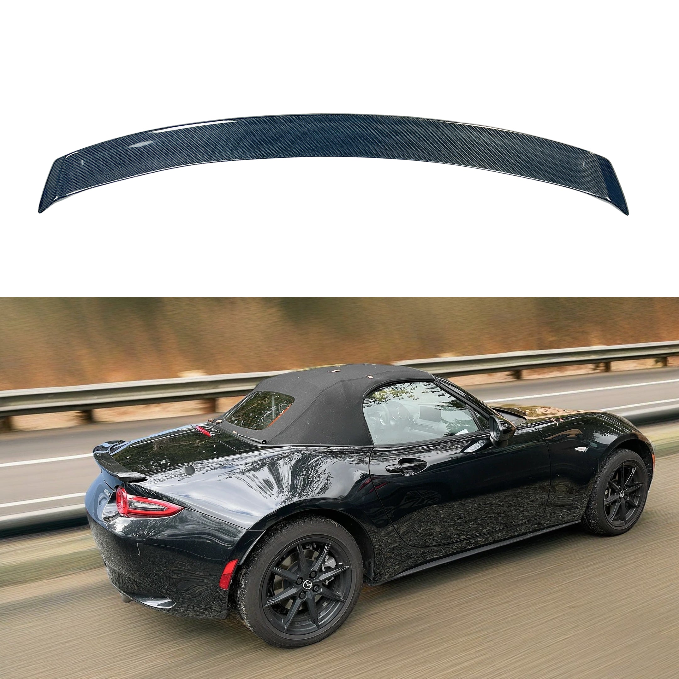 Mazda Rear Spoiler Real Carbon Fiber Rear Trunk Spoiler Wing Fits 2016-2025 Mazda Miata ...