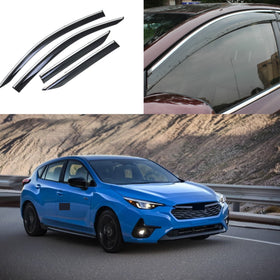 2018 Impreza Chrome Window Visor Vent Deflectors with Rain Guard by SuperAutoUSA
