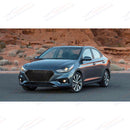 For 2018-2022 Accent Honeycomb Pattern Gloss Black Front Bumper Grille-2