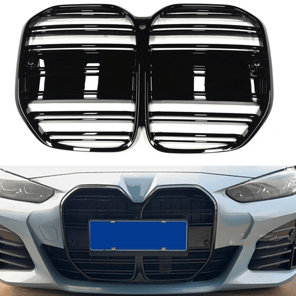 Compatible For 2021-2024 BMW 4 Series ABS Gloss Black Front Bumper Grille