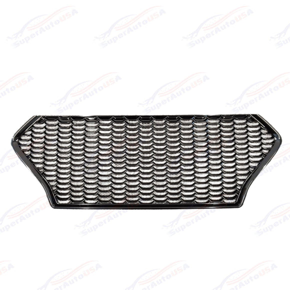 For 2018-2022 Accent Honeycomb Pattern Gloss Black Front Bumper Grille