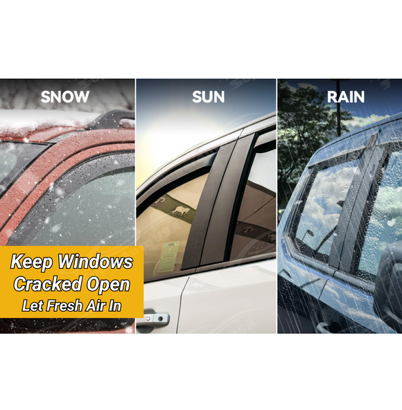 SuperAutoUSA Clip-On Chrome Trim Vent Window Visors for 2023 Camry
