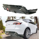 2021 Tesla Model Y Real Carbon Fiber Rear Body Splitter W/ LED Light by SuperAutoUSA
