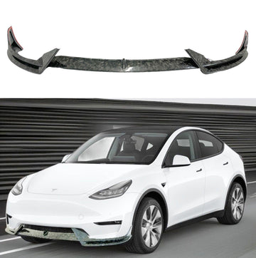 2021 Tesla Model Y Real Forged Carbon Fiber Front Lip Spoiler by SuperAutoUSA
