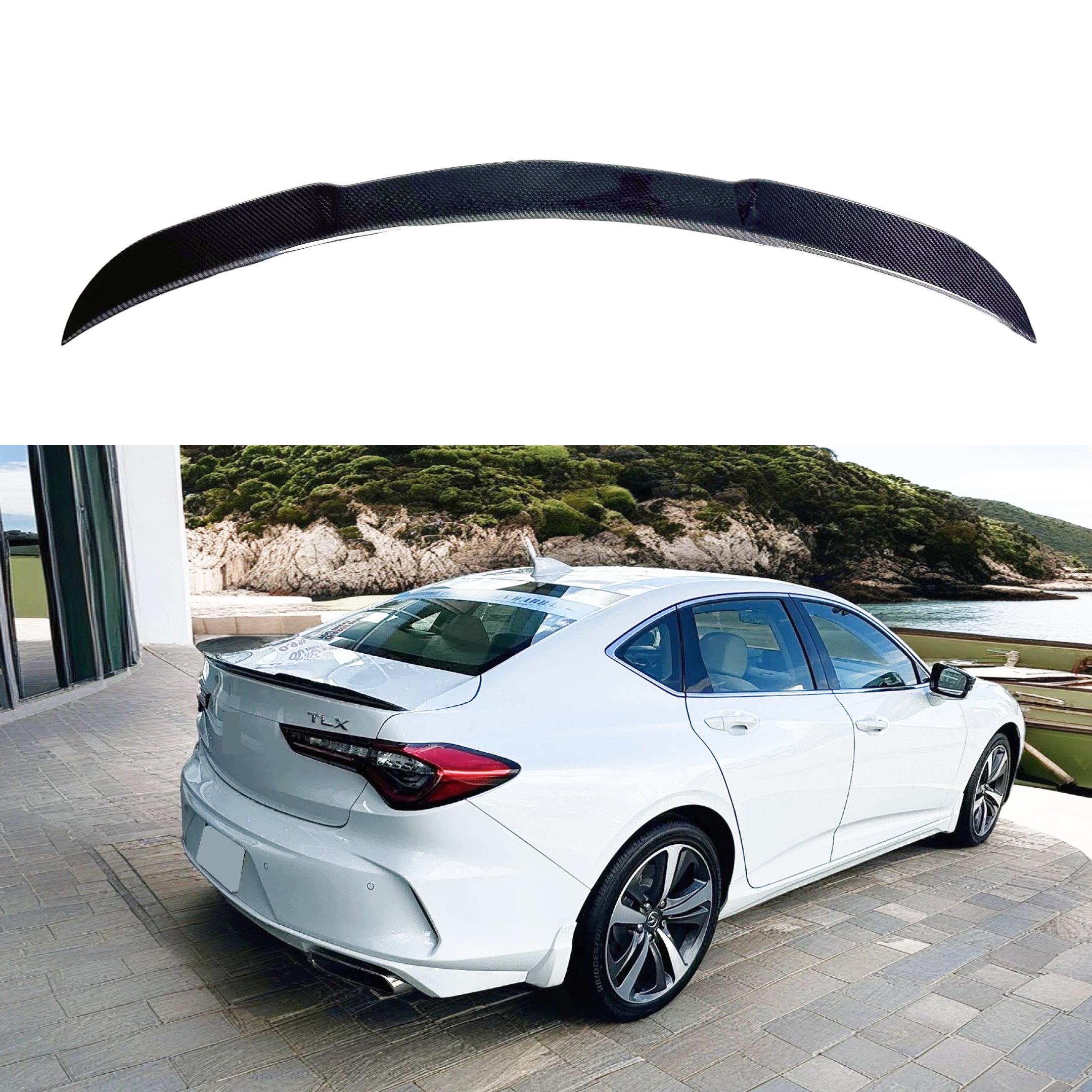 Spoiler Rack Real Carbon Fiber Rear Trunk Wing Spoiler Fits Acura TLX 2021-2025 ...