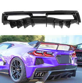 2022 Chevrolet Corvette C8 Shark Fin Style Gloss Black Rear Diffuser
