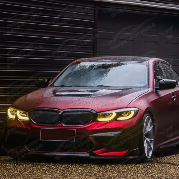 SuperAutoUSA custom-fit carbon fiber front vented hood for 2023 BMW 330i M440i G20