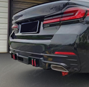SuperAutoUSA direct-fit rear bumper lip diffuser for 2018 BMW 530e G30.
