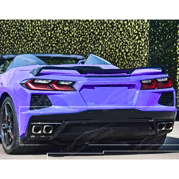 Shark Fin Style Gloss Black Rear Diffuser for 2021 Chevrolet Corvette C8
