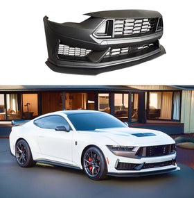 2025 Mustang GT Dark Horse Style Primer Front Fascia with Grilles by SuperAutoUSA
