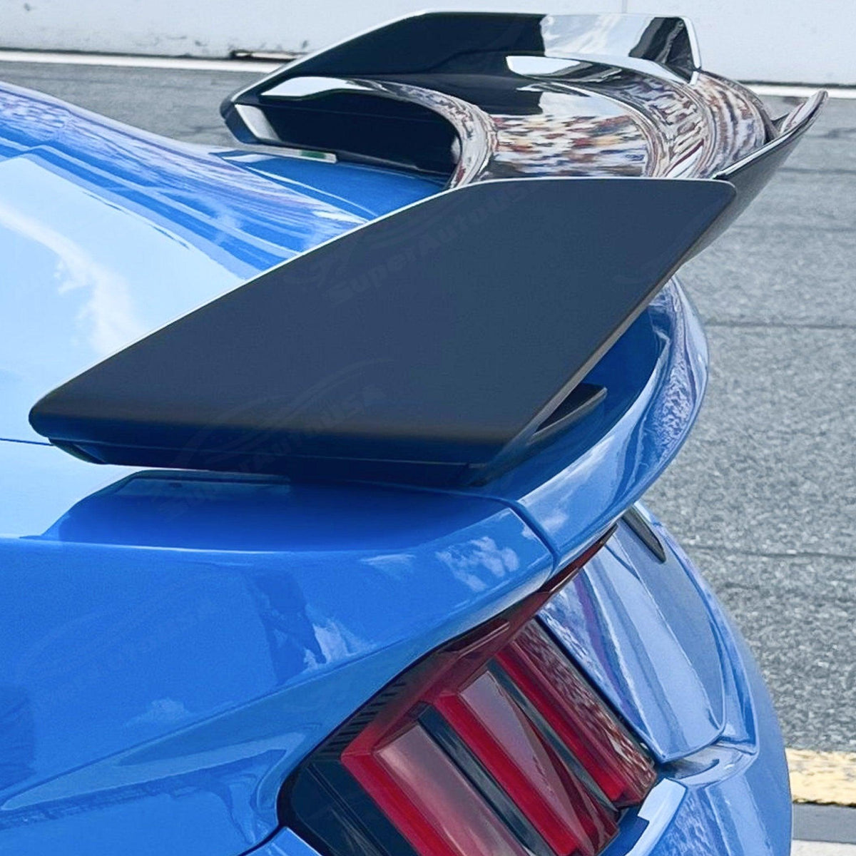 Ford Rear Wing Gloss Black Rear Spoiler W/ Gurney Flap Fit 2024-2025 Up Ford Mustang ...