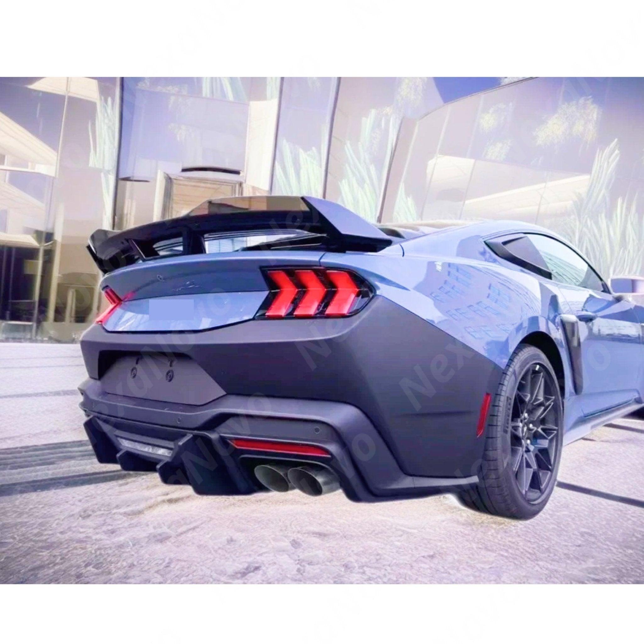 Gloss Black Rear Spoiler W/ Gurney Flap Fit 2024-2025 Up Ford Mustang ...