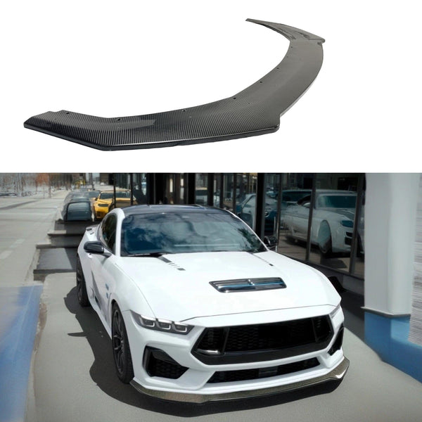 HHENGYISOUL Front Bumper Splitter Lip – 2024+ Ford Mustang GT – Matte Black ABS 3pc
