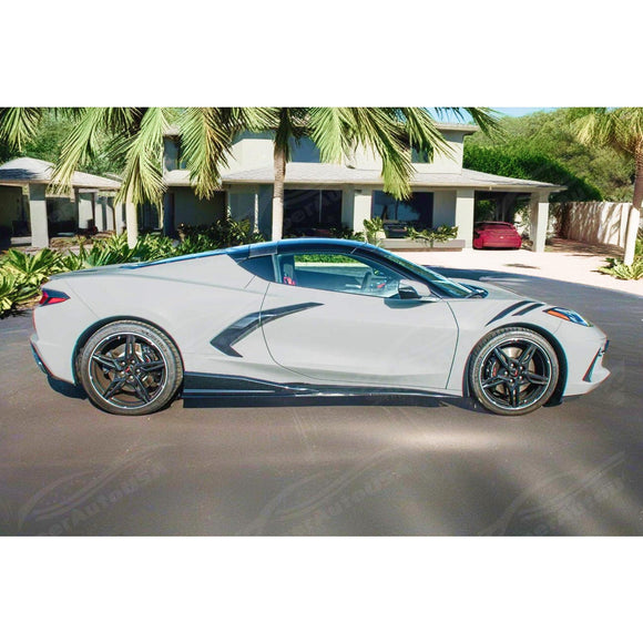 Lightweight Gloss Black Side Under Spoiler for 2020 Corvette C8 by SuperAutoUSA
