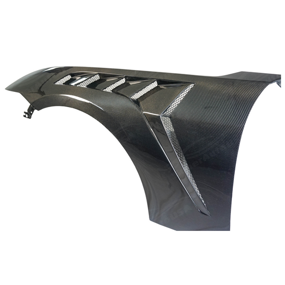 SuperAutoUSA carbon fiber wide body fender kit for 2024 Ford Mustang GT Premium Convertible