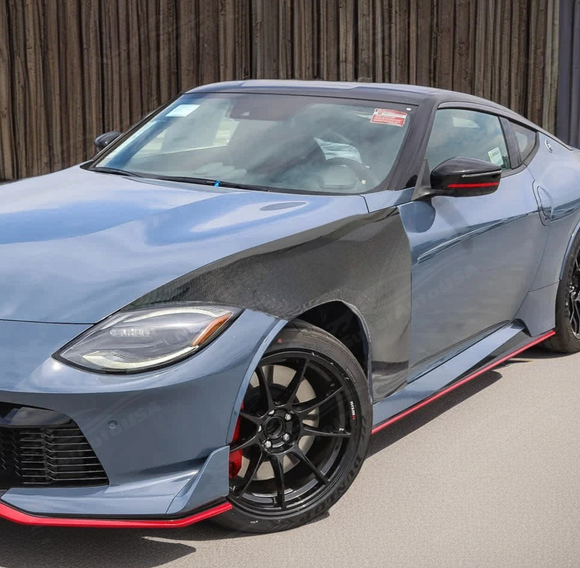 SuperAutoUSA durable real carbon fiber front fenders for Nissan Z RZ34 2022+.
