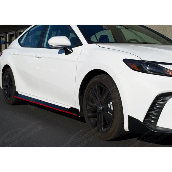 2026 Toyota Camry Gloss Black Car Skirt with Red Trim
