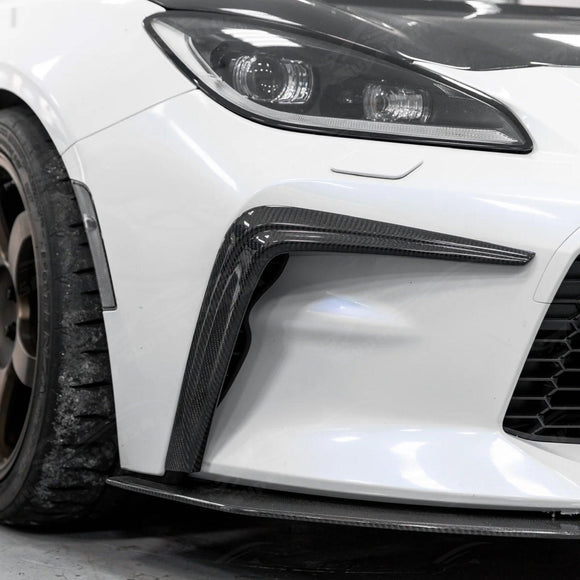 Lightweight Real Carbon Fiber Front Bumper Garnish 2pcs for 2022 Toyota GR86 by SuperAutoUSA
